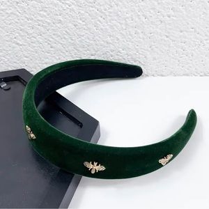 Super Cute Velvet Headband w/ Gold Bees - Multiple colors!